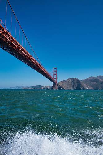 san francisco suspension bridge near mountain sea